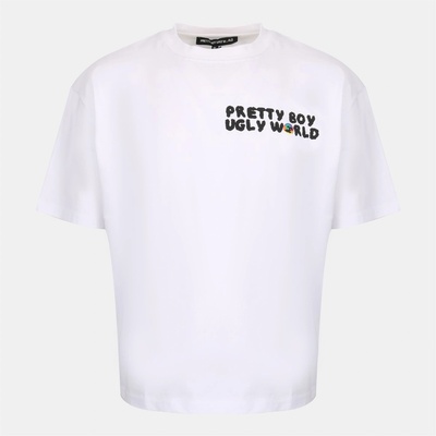 Pretty boy ugly world Детска тениска PRETTY BOY UGLY WORLD The Pretty Boy Ugly World Regular Fit T-Shirt Mens - White/Multi