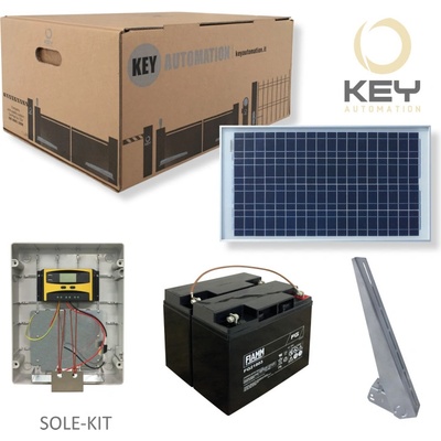 PROFI SOLE-KIT Solární KIT pro 24V pohony KEY. KIT obsahuje: 2x baterii, solární panel 30W, řídící jednotku, držák na panel
