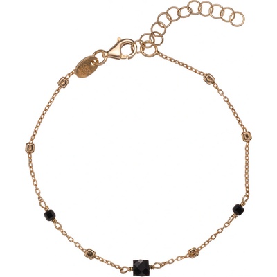 Alisia pozlacený náramek s černými korálky spinelu AL4099-Oro-Spinello