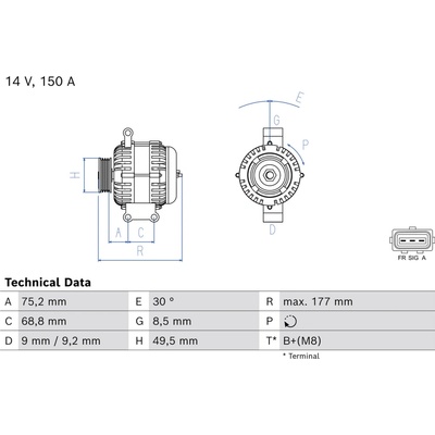 Alternátor BOSCH 0 986 086 440 (0986086440)
