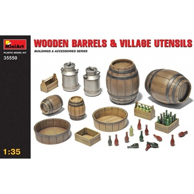 Wooden Barrels & Villlage Utensils MiniArt 35550 1:35