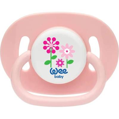 Wee Baby Залъгалка Wee Baby - Opaque Oval, 6-18 месеца, розова (830)