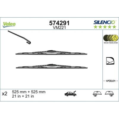 Valeo Silencio 525+525 mm ST VM221