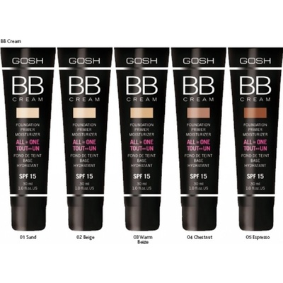 Gosh BB krém Foundation Primer Moisturizer All in One 1 Sand 30 ml