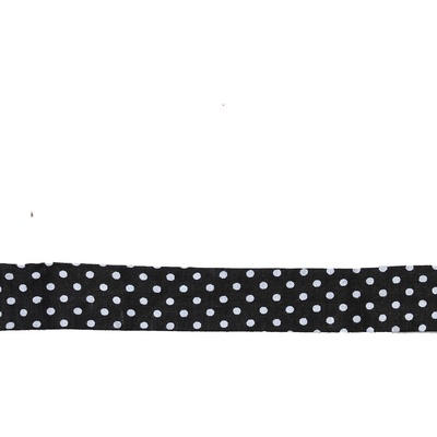 Popruh k dřevěnému provlékacímu motýlku černý s puntíky