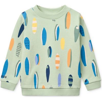 LIEWOOD Детски пуловер LIEWOOD Kid's Thora Printed Sweatshirt Jumper - Boards / Light Peppermint - размер 110-116 (EU) (704-5720-0112)