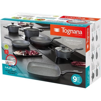 Tognana Комплект съдове за готвене mythos marble nero fl, 9 части (wi79109amnfa)