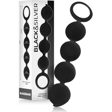 Black&Silver Lennon Silicone Anal Beads 15 cm