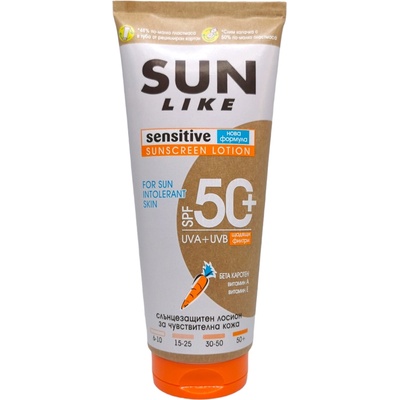 Sun like слънцезащитен лосион, Сензитив, Туба, spf 50, 200мл