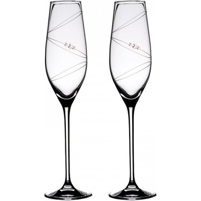 Bohemia Crystal Sklenice na sekt flétny přátelská souprava Ring 2 ks 210 ml