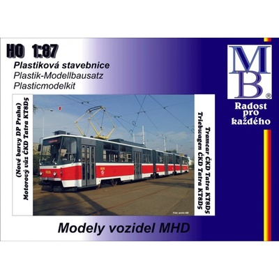 MB modely Stavebnice tramvaje ČKD Tatra KT8D5 DP Praha nové barvy T6 1:87