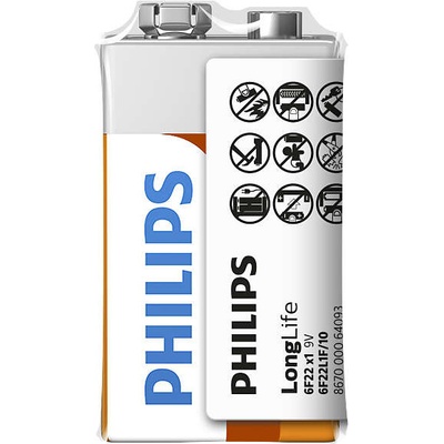 Philips Longlife батерия 9V (E), 1-foil (6F22L1F/10)