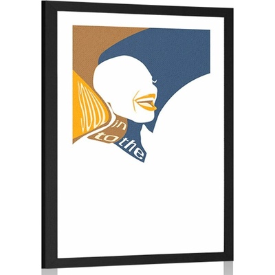 Plakát s paspartou silueta ženy s nápisem - 40x60 no frame