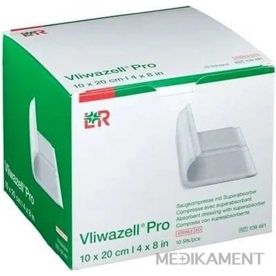 Vliwazell Pro Krytie na rany superabsorpčné sterilné 10 x 20 cm 10 ks