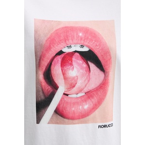 Fiorucci Памучна тениска Lollipop Mouth Print Boxy T-Shirt (U02SPTSH103CJ01WH09)