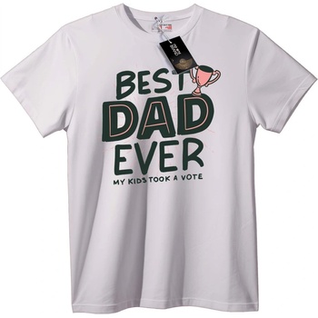 NOONEBRAND Тениска Най-Добрият Татко - Децата Гласуваха - 2XL, White