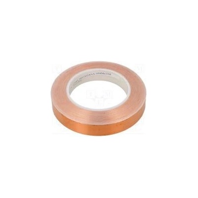 Páska elektricky vodivá W 19mm L 33m Thk 0,066mm měď 4,4N/cm