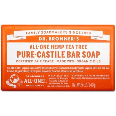 Dr Bronner's tuhé univerzálne bio mydlo All-One Tea Tree 140 g