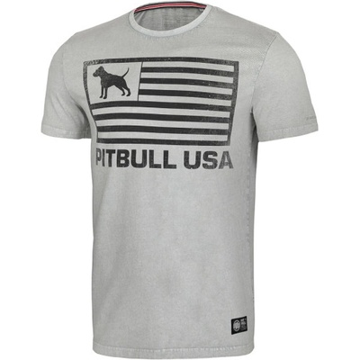 PitBull West Coast triko PITBULL USA šedý melír