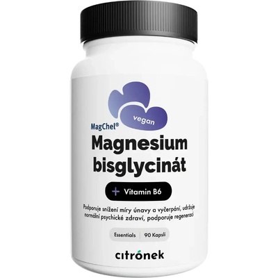Citronek Magnesium Bisglycinát + B6 90 veganských kapslí