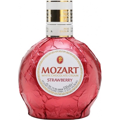 Mozart z bielej čokolády a jahôd 15% 0,5 l (čistá fľaša)