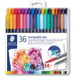 STAEDTLER Акварелни флумастри Staedtler Design Journey , двувърхи, 36 цвята (27368-А)