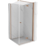 Mexen Mist-F сгъваема душ кабина дясна 95 x 95 см, прозрачна, четкана мед - 8A6T-095-095-65-00-P (8A6T-095-095-65-00-P)