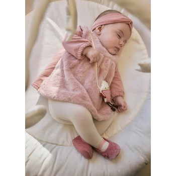 Mayoral Розова плюшена рокля за новородено момиче с чантичка Mayoral