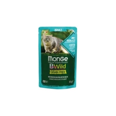 Monge BWild Cat Grain Free Adult Treska se zeleninou 28 x 85 g