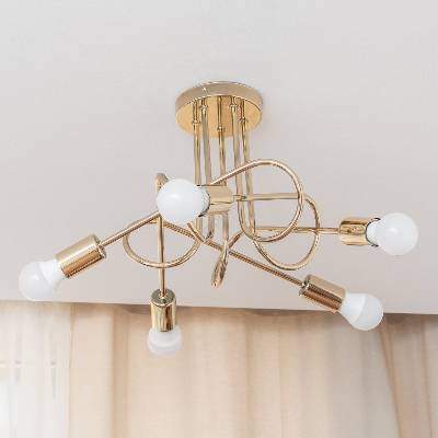 Таванен полилей OXFORD 5xE27/15W/230V златист (HE1772)