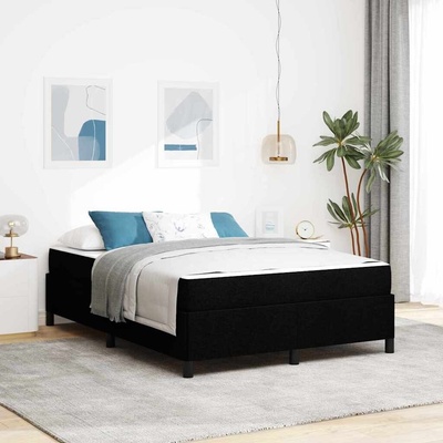 Postel s boxspringem Černá 160 x 200 cm textil