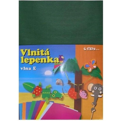 Barevná vlnitá lepenka B4 10ks tmavě zelená