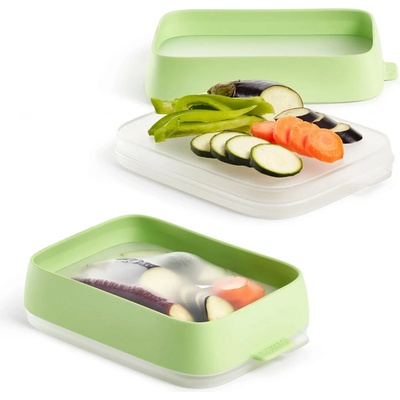 LEKUE Set ze dvou znovupoužitelných nádob 500/1800 ml