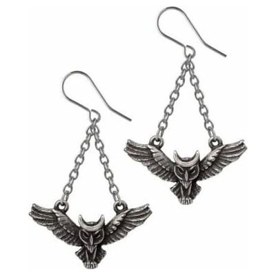Alchemy Gothic Náušnice Athénina sova E494