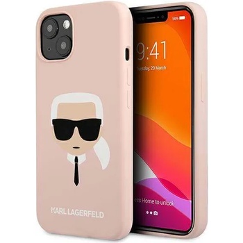KARL LAGERFELD Head Silicone Case - дизайнерски силиконов кейс за iPhone 13 (розов)