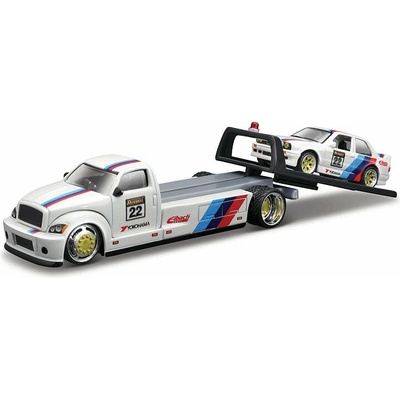 Maisto Design Elite Transport Flatbed + 1988 BMW M3 1:64