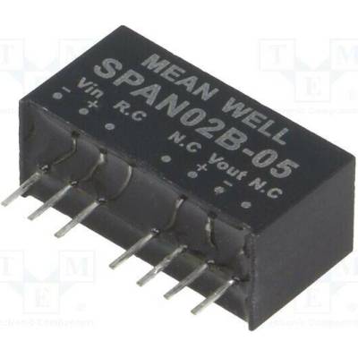MEAN WELL SPAN02B-05 Měnič: DC/DC; 2W; Uvst: 18÷36VDC; Uvýst: 5VDC; Ivýst: 0÷400mA; SIP8