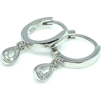 Jan Kos jewellery stříbrné náušnice s bílým kamenem 12117912