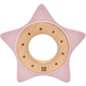 Kikkaboo Чесалка дърво-силикон Star Pink (31303020058)