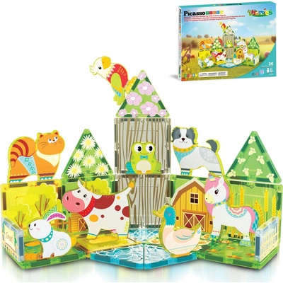 Picasso Tiles - Magnetická stavebnica Farma (26 ks)