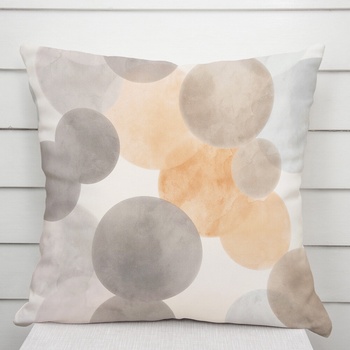 Biante Zamatová Tamara TMR-047 Sivo-béžové kruhy na smotanovom 40 x 40 cm