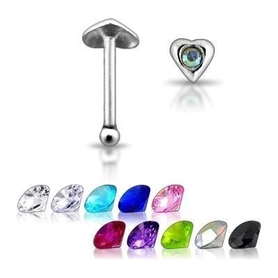 Šperky4U stříbrný piercing do nosu srdíčko N01027-Q
