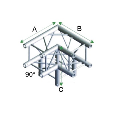 Showtec FQ30-012 3 Way Corner 90 Degrees Incl. Connectors
