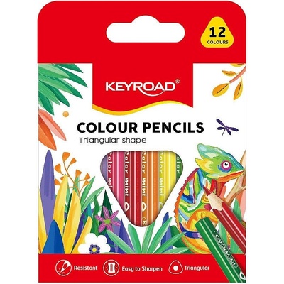 KEYROAD trojhranné polovičné 12 farieb