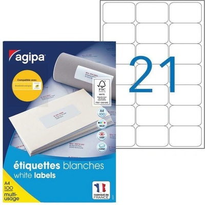 Etikety univerzálne 63,5x38,1mm Agipa A4 100 hárkov