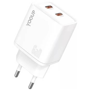 YOOUP NC67-G МРЕЖОВО ПОТРЕБИТЕЛНО ЗАХРАНВАНЕ PD 65W TRIPLA USB-A USB-C (NC67-G)