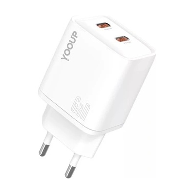 YOOUP NC67-G МРЕЖОВО ПОТРЕБИТЕЛНО ЗАХРАНВАНЕ PD 65W TRIPLA USB-A USB-C (NC67-G)