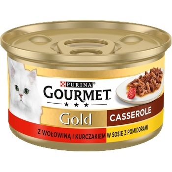 Gourmet Purina Gourmet Gold с говеждо и пилешко месо в доматен сос 85 г