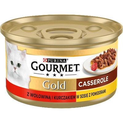 Gourmet Purina Gourmet Gold с говеждо и пилешко месо в доматен сос 85 г