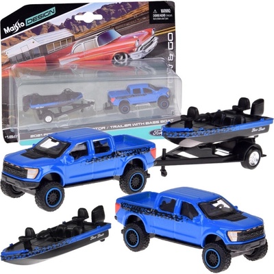Maisto Kovové auto Ford F-150 SVT Raptor 2021 s lodí 1:64